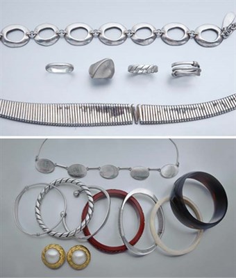 Lot 2764 - Assorted Group of Sterling Silver and Metal Jewelry