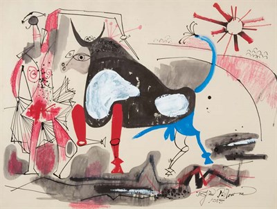 Lot 1029 - Byron Browne American, 1907-1961 Bullfight,...