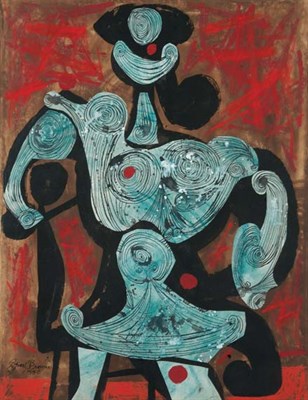 Lot 1030 - Byron Browne American, 1907-1961 Woman in...