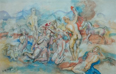 Lot 3034 - Philip Evergood American, 1901-1973 Nudes in a...