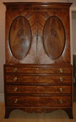 Lot 466 - George III Style Mahogany Linen Press Height 6...