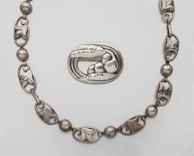 Lot 2357 - Sterling Silver Necklace/Bracelet Combination and Brooch
