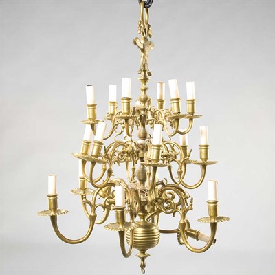 Lot 450 - Continental Baroque Style Brass Eighteen-Light...