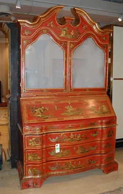 Lot 284 - Chinoiserie Decorated Red Painted Nickolini...