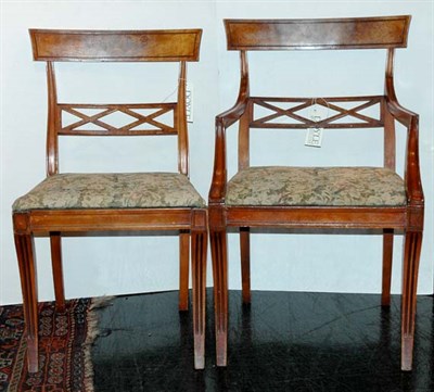 Lot 152 - Set of Five Regency Style Fruitwood Dining...