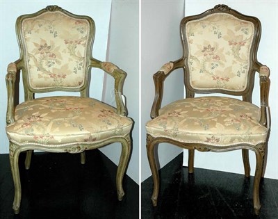 Lot 192 - Pair of Louis XV Style Painted Fauteuils