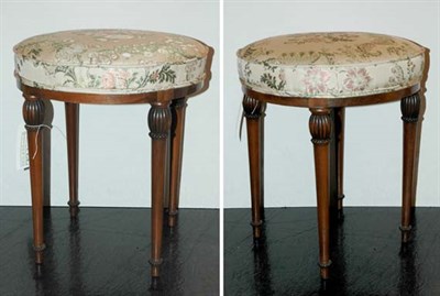 Lot 195 - Pair of Regency Style Mahogany Stools Height...