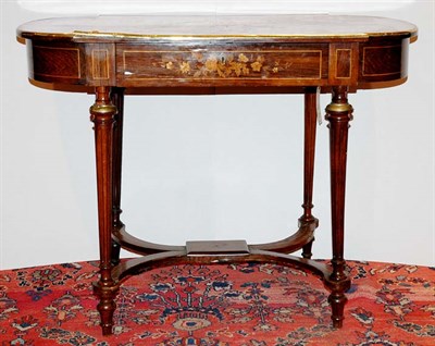 Lot 4476 - Louis XVI Style Brass Mounted Marquetry Inlaid...