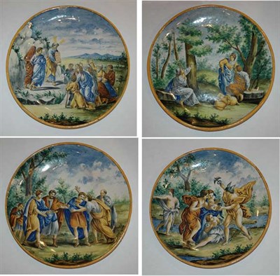 Lot 533 - Four Italian Renaissance Style Maiolica Plates...