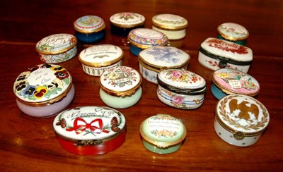 Lot 399 - Group of Porcelain and Enamel Boxes...