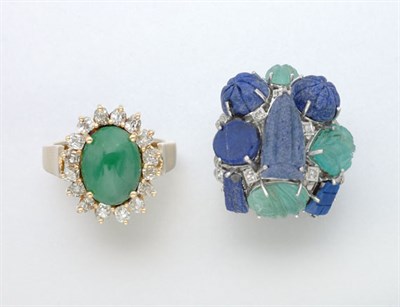 Lot 2440 - Two Gem-Set and Diamond Rings