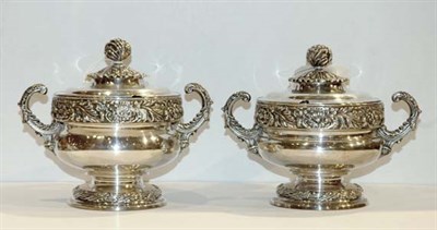 Lot 380 - Pair of Sheffield Silver Plated Sauce Tureens