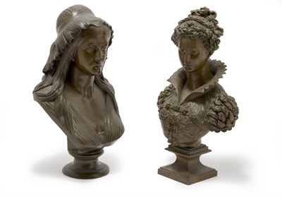 Lot 1100 - Bronze Bust of a Woman After a model by J....