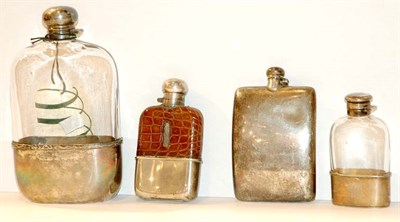 Lot 431A - Six Silver and Silver Mounted Pocket Flasks