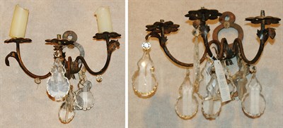 Lot 1463 - Pair of Louis XVI Style Iron and Glass...