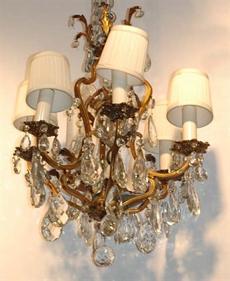 Lot 408 - Louis XV Style Gilt-Metal and Glass Six-Light...