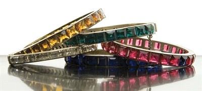 Lot 33 - Group of Five Art Deco Paste-Set Bangles