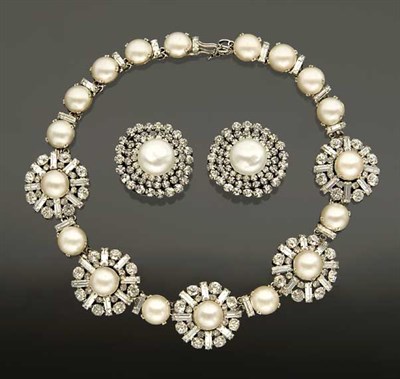 Lot 178 - French Faux Pearl and Rhinestone Necklace