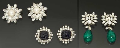 Lot 173 - Three Pairs of French Earrings