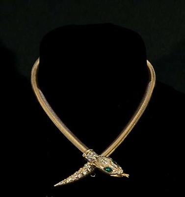 Lot 51 - Gilt-Metal Snake Necklace