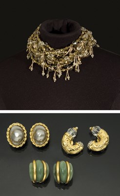 Lot 174 - Suede and Crystal Torsade Necklace