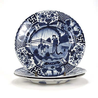 Lot 137 - Group of Three Chinese Blue and White Glazed...