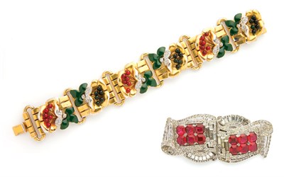Lot 62 - Ciner Retro Bracelet and Art Deco Double Clip