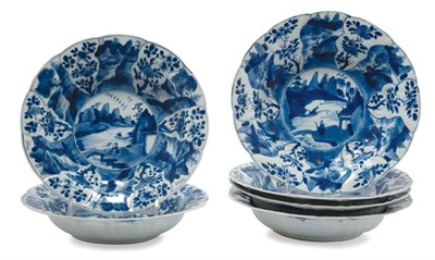 Lot 187 - Set of Six Chinese Blue and White Porcelain...