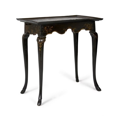 Lot 3469 - Chinoiserie Decorated Black Lacquered Side...