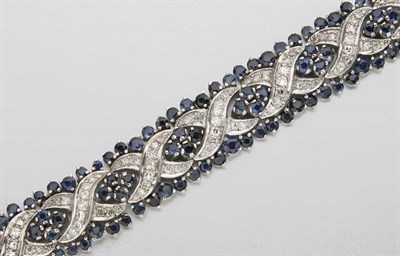 Lot 2614 - Diamond and Sapphire Bracelet