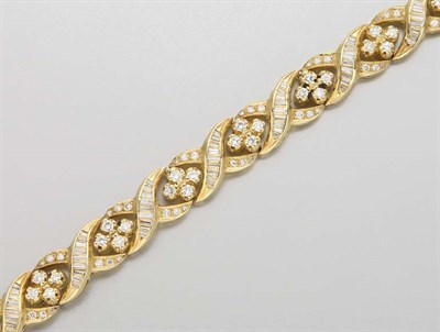 Lot 2608 - Gold and Diamond Bracelet