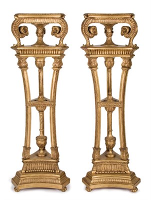 Lot 4341 - Pair of Neoclassical Style Gilt-Wood Fern...