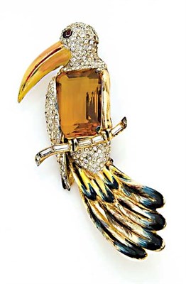 Lot 48 - Corocraft Gilt Sterling Exotic Bird Brooch
