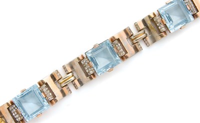 Lot 66 - Retro Faux Aquamarine Set Bracelet