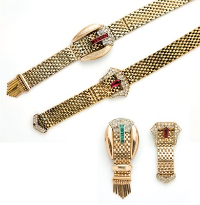 Lot 55 - Kreisler Retro Strap and Buckle Bracelets and Clips