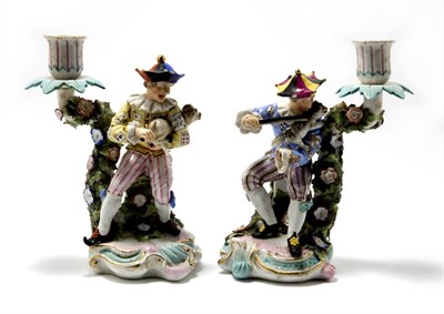 Lot 4092 - Pair of Meissen Style Porcelain Figural...
