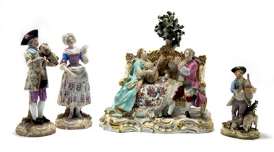 Lot 4091 - Group of Four Meissen and Meissen Style...