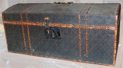 Lot 3184 - Dome Top Leather Covered Trunk Height 11...