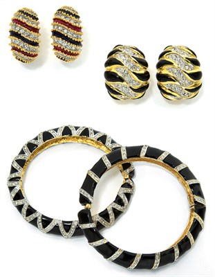 Lot 147 - Two Kenneth Jay Lane Enameled Bangles