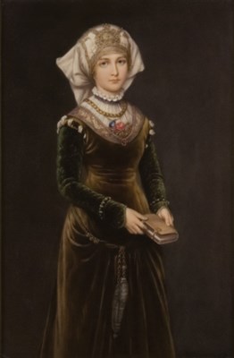 Lot 1135 - Framed KPM Painted Porcelain Plaque Of...