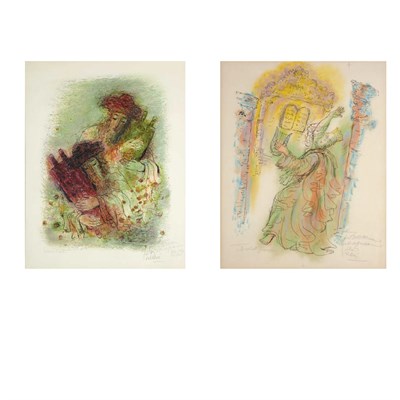 Lot 102 - Reuven Rubin [KING DAVID DANCING]; [FIGURES...