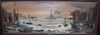 Lot 71 - Etienne Ret American, 1900-1996 Harbor Scene...