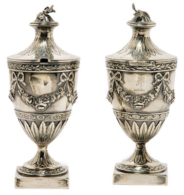 Lot 252 - Pair of George III Silver Urns William Holmes,...