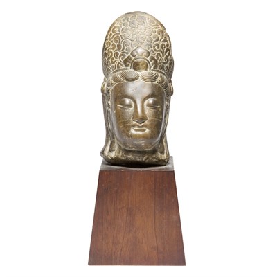 Lot 107 - Chinese Stone Head of a Bodhisattva With...