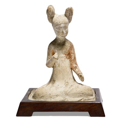 Lot 208 - Chinese Painted Pottery Figure of a Seated...