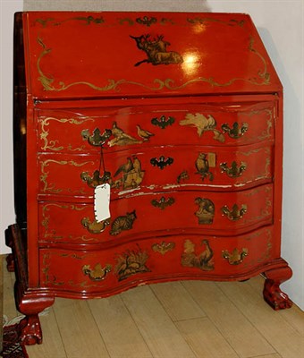Lot 1304 - Winthrop Style Gilt Decorated Red Painted...