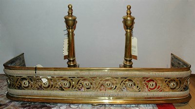 Lot 1513 - Pair of George III Style Brass Andirons;...