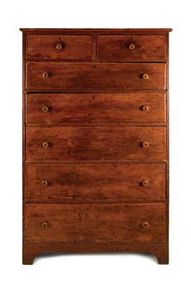 Lot 2220 - Shaker Pine Tall Chest Watervliet, New York,...
