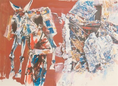 Lot 41 - Moshe Gat Israeli, b. 1935 A Woman Travelling...