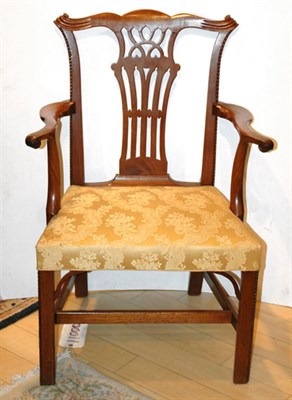 Lot 3480 - George III Mahogany Open Armchair Late 18th...